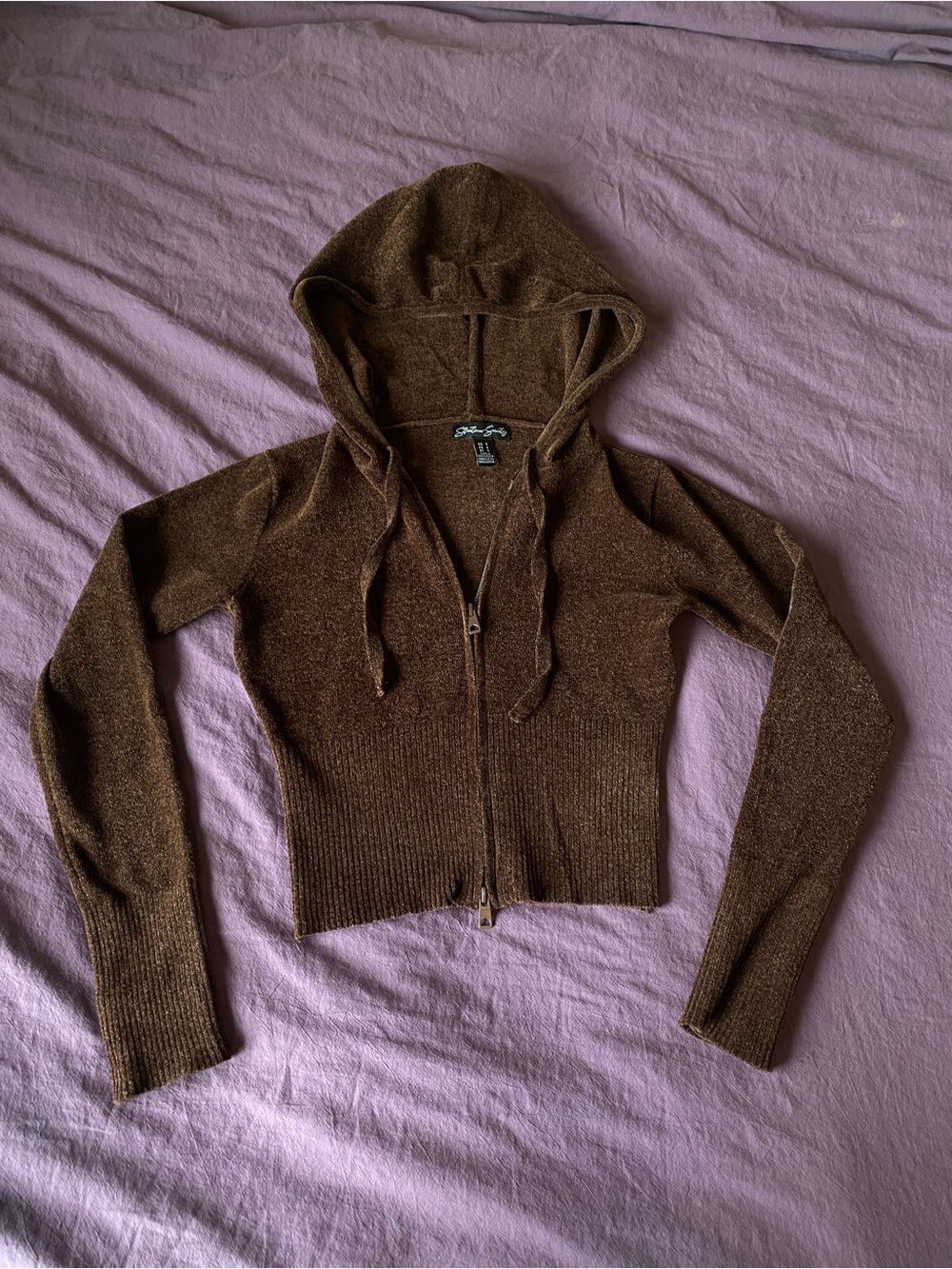 Brown Soft Zip-Up Sweater